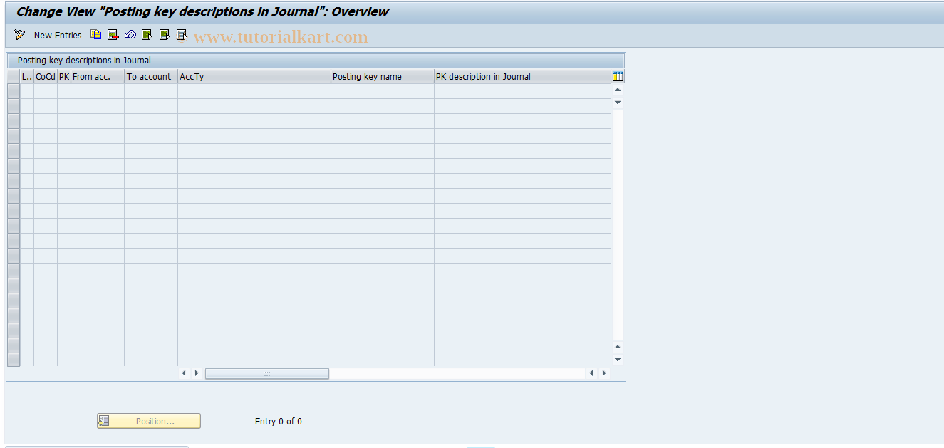 SAP TCode J1GJR2 - Posting keys