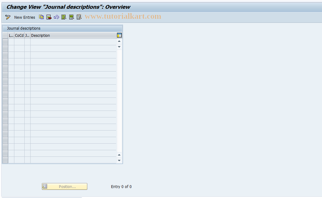 SAP TCode J1GJR4 - Journal descriptions