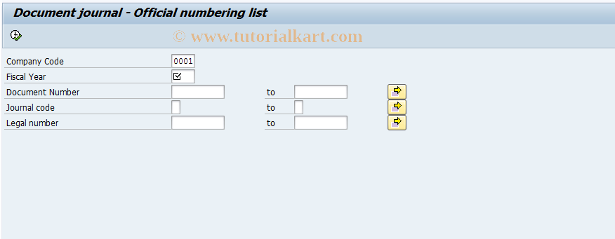 SAP TCode J1GJR7 - Legal numbers list