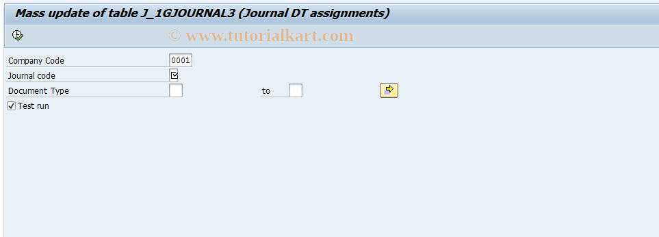 SAP TCode J1GJR8 - Document types assignment