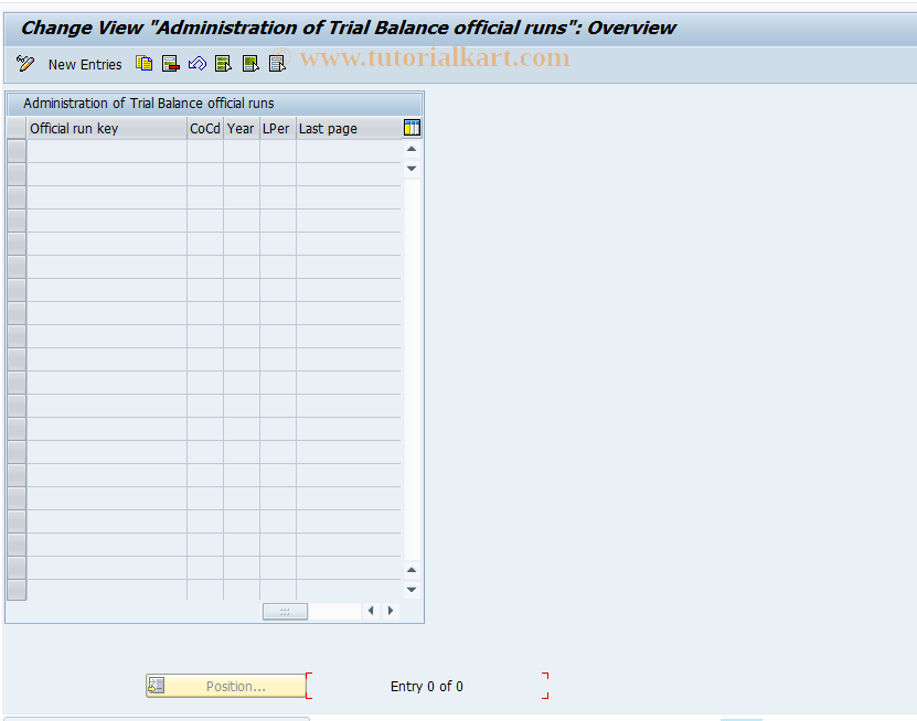 SAP TCode J1GTBC - Control table