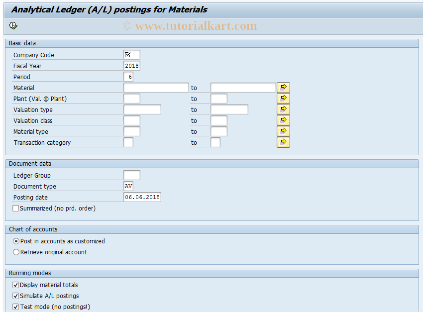 SAP TCode J1GVL_ALDI - A/L postings via direct input