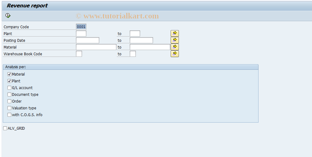 SAP TCode J1GVL_RRV - revenue report