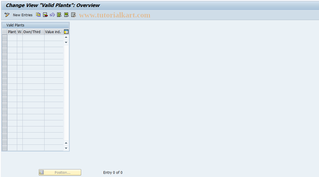 SAP TCode J1GVL_S02 - Valid plants