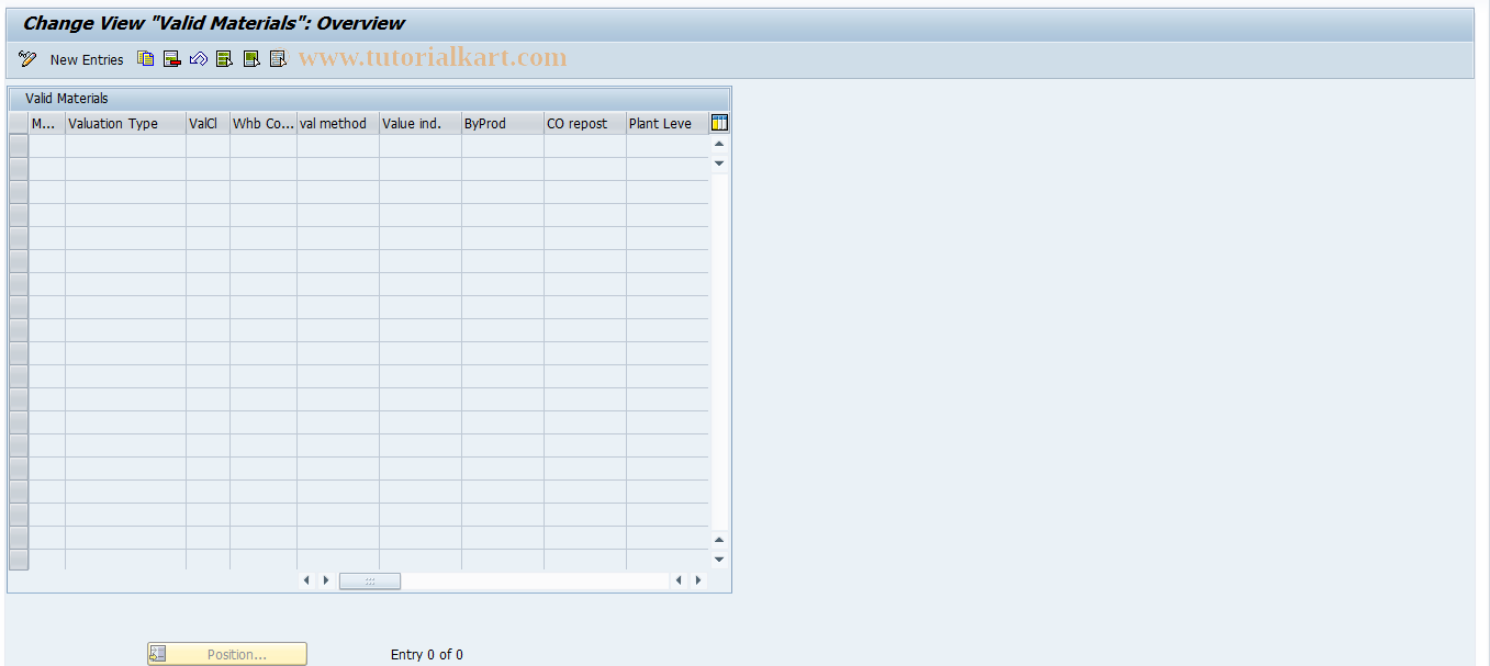 SAP TCode J1GVL_S03 - Valid materials