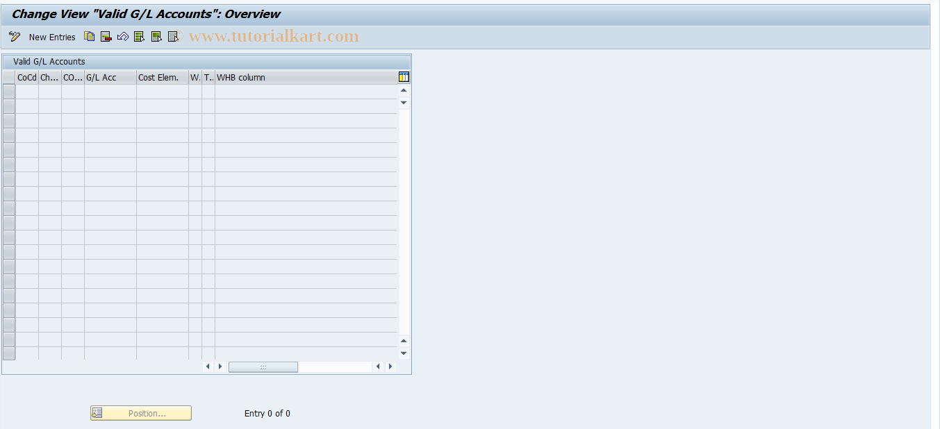 SAP TCode J1GVL_S04 - Valid G/L accounts