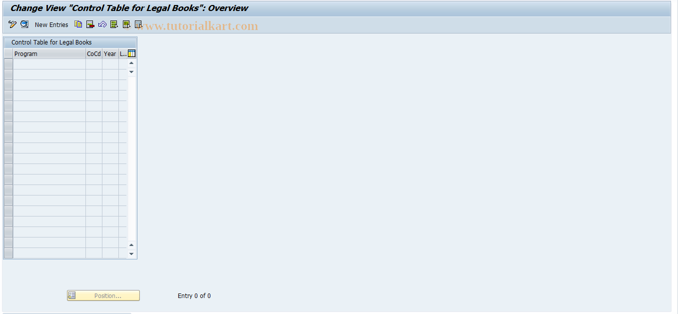 SAP TCode J1GVL_S09 - Update control table