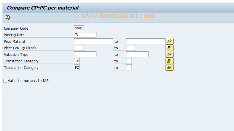 SAP TCode J1GVL_S11 - compare PC CP component cost