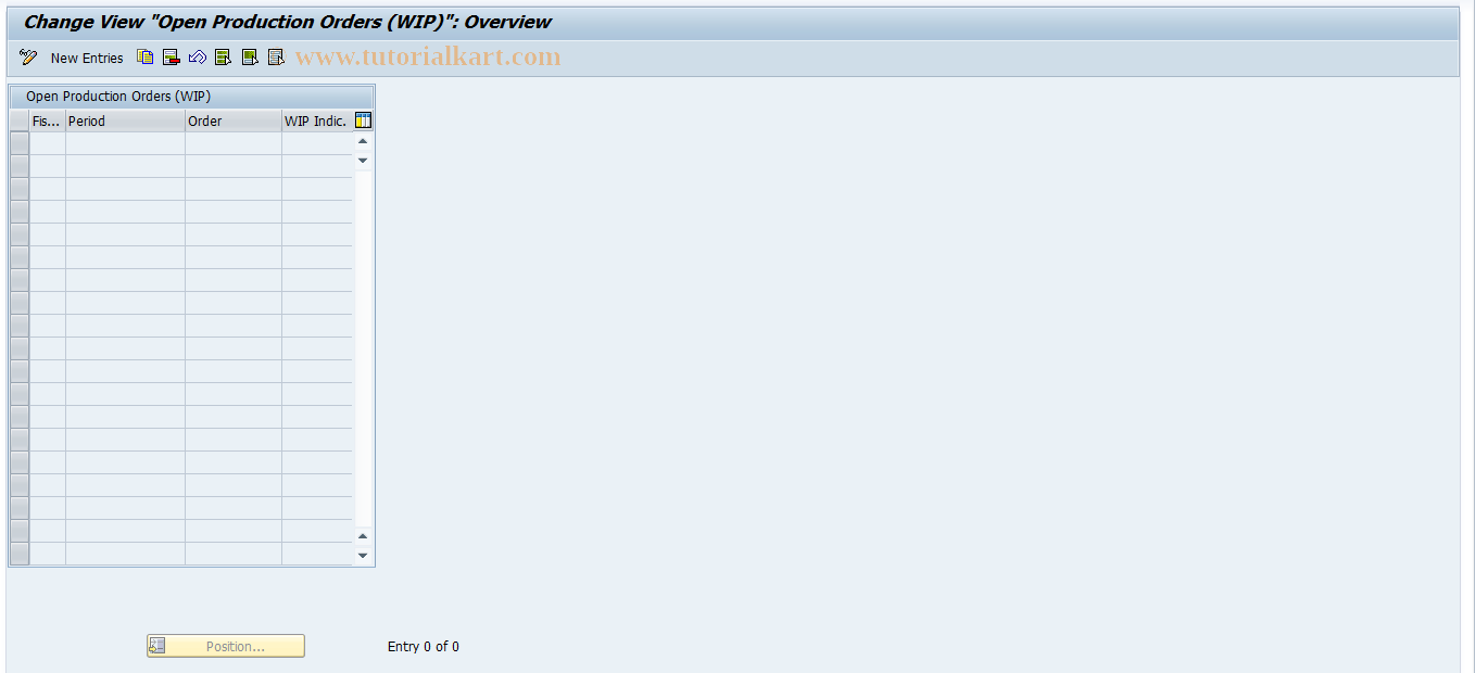 SAP TCode J1GVL_S17 - Open Production Orders (WIP)