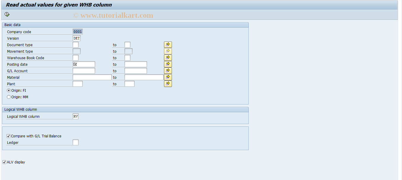 SAP TCode J1GVL_T05 - Read online WHB values