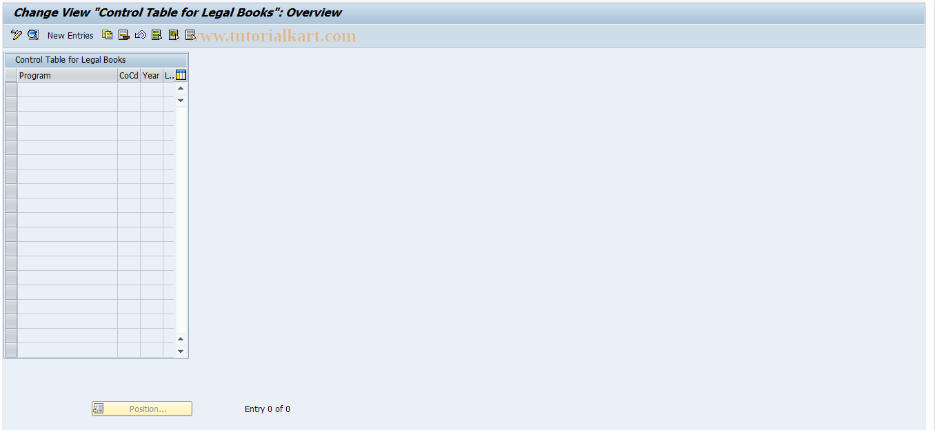 SAP TCode J1GVL_T09 - Update control table