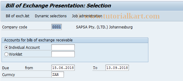 SAP TCode J1GX - Bill/Exch.Presentation -Greek