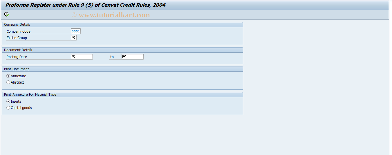 SAP TCode J1I57AE - New Monthly Returns Report Rule 57AE