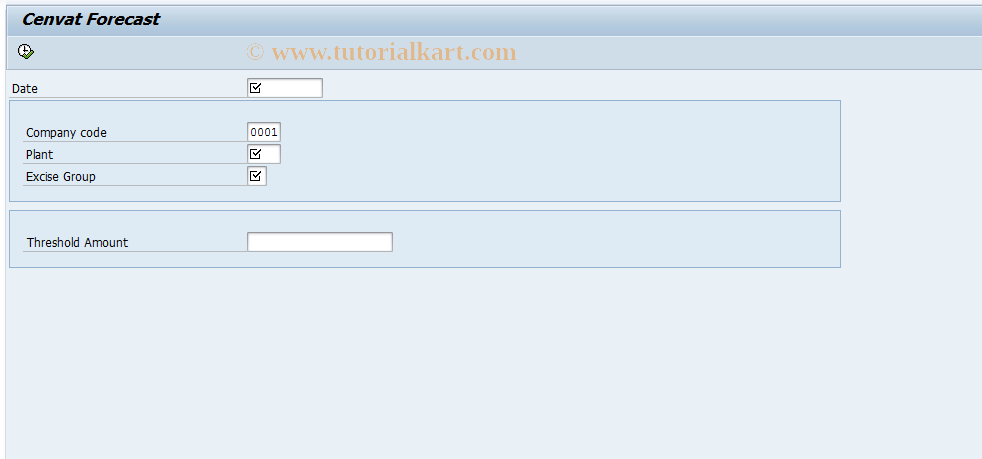 SAP TCode J1I6 - Modvat forecast