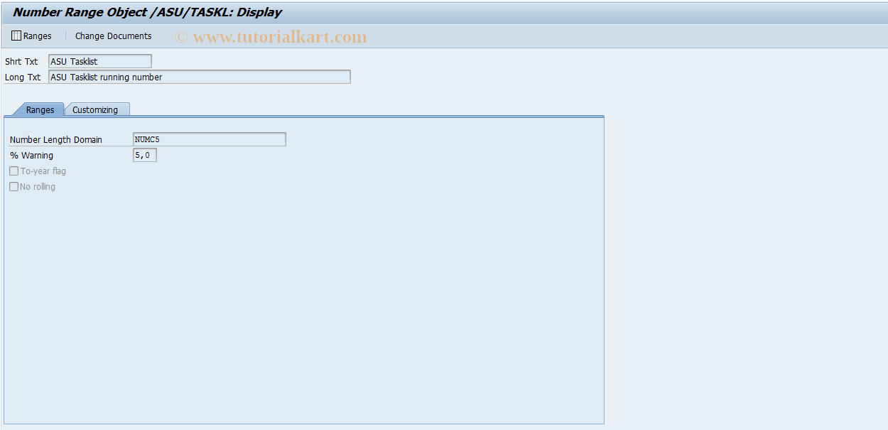 SAP TCode J1I9 - Number ranges for excise invoice