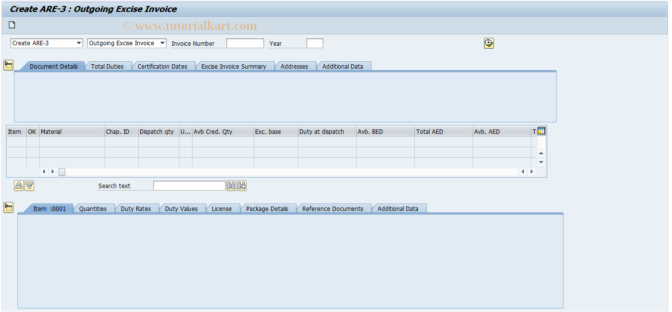 SAP TCode J1IA302 - Deemed Exports ARE-3 Procedure