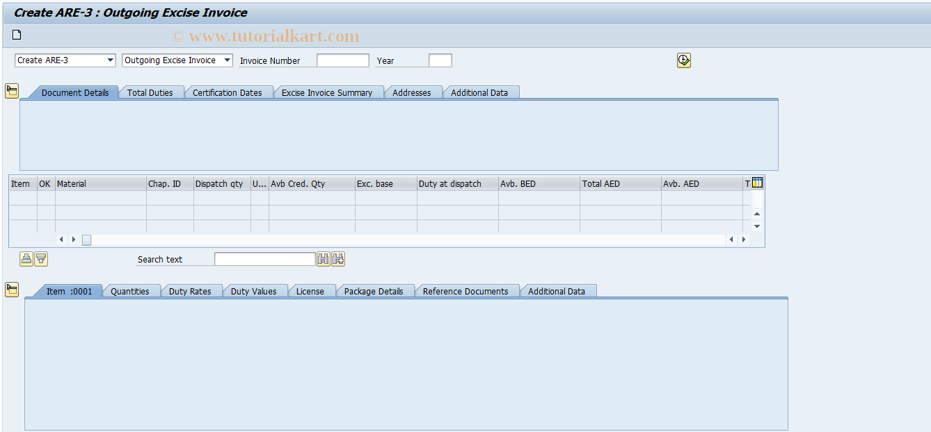 SAP TCode J1IA304 - Deemed Exports ARE-3 Procedure