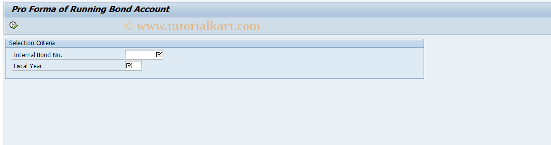 SAP TCode J1IANX18 - Pro Forma of Running Bond Account