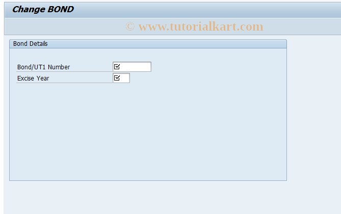 SAP TCode J1IBN02 - Change Excise Bond