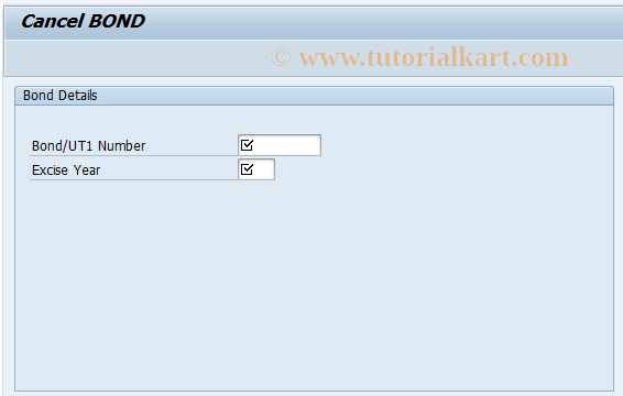 SAP TCode J1IBN04 - Cancel Excise Bond