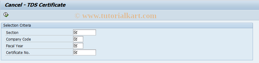 SAP TCode J1ICCAN - Certificate cancel (Classical)