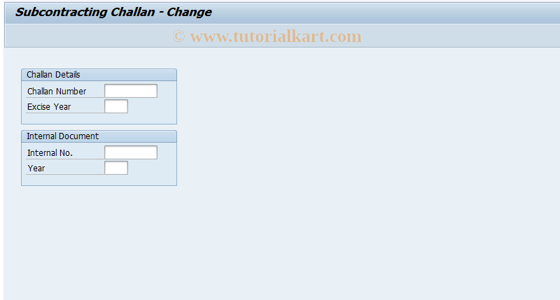 SAP TCode J1IF11 - Subcontracting Challan : Change