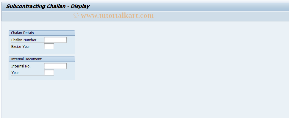 SAP TCode J1IF12 - Subcontracting Challans : Display