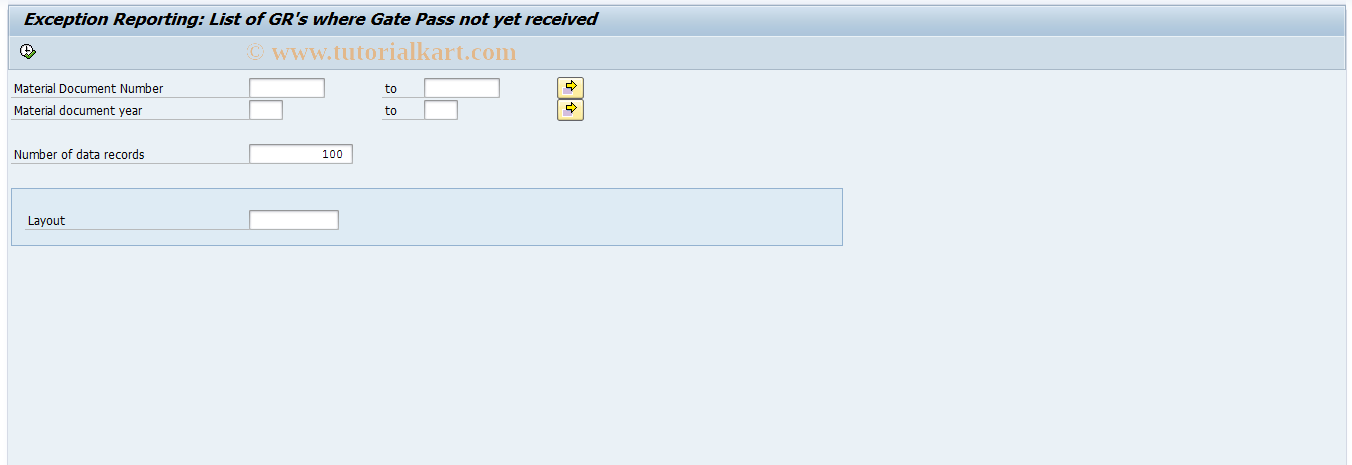 SAP TCode J1IGR - List of GR's without gate pass