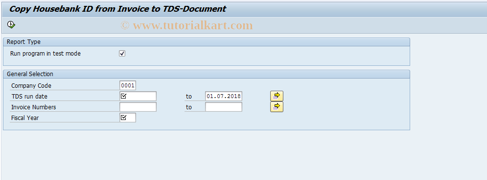 SAP TCode J1IHBK - Copy House Bank ID from Invoice