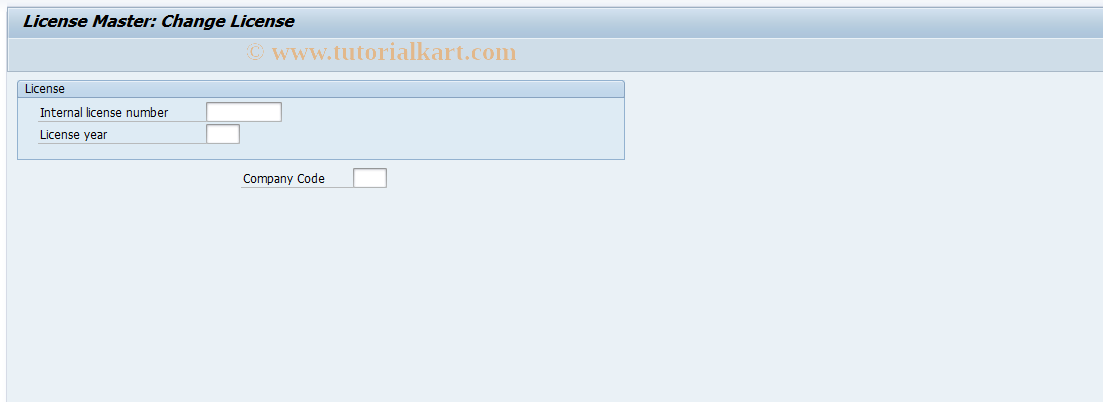 SAP TCode J1ILIC02 - License : Change