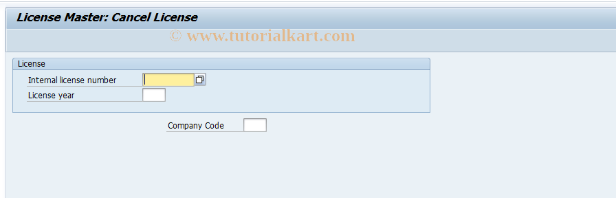 SAP TCode J1ILIC04 - License : Cancel