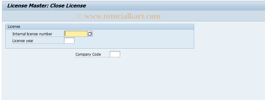 SAP TCode J1ILIC05 - License : Close