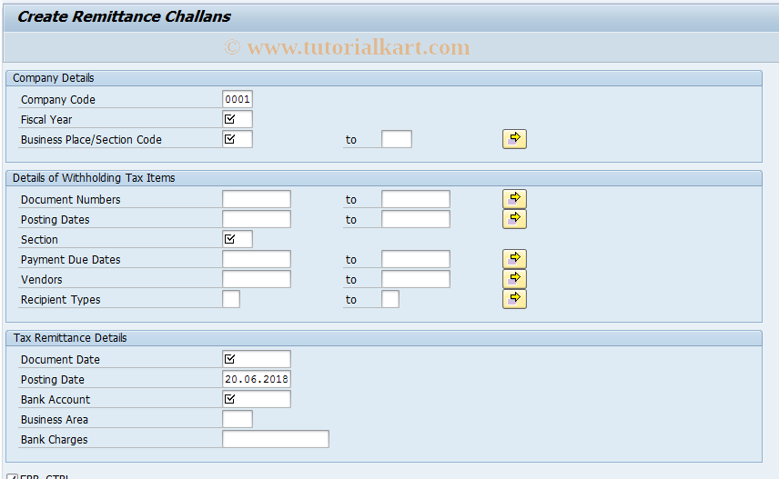 SAP TCode J1INCHLN - Challan Number Updation