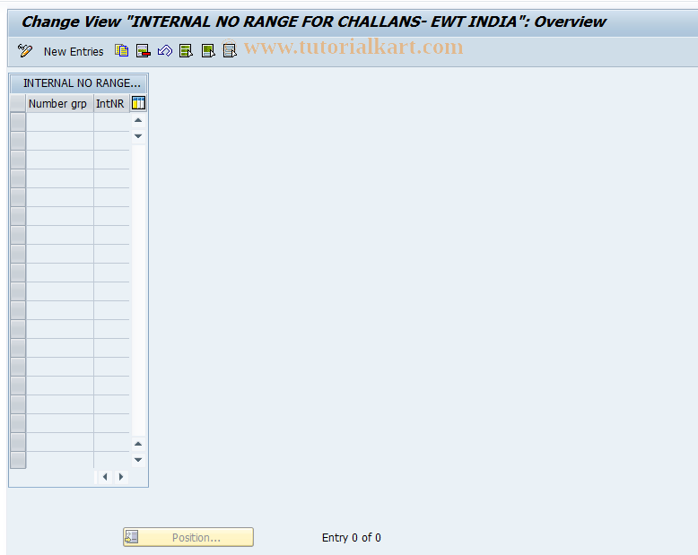 SAP TCode J1INO - Customizing Table for Challan no ran