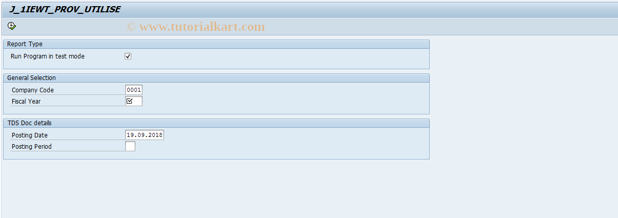 SAP TCode J1INUT - Utilise Withholding Tax on Provision