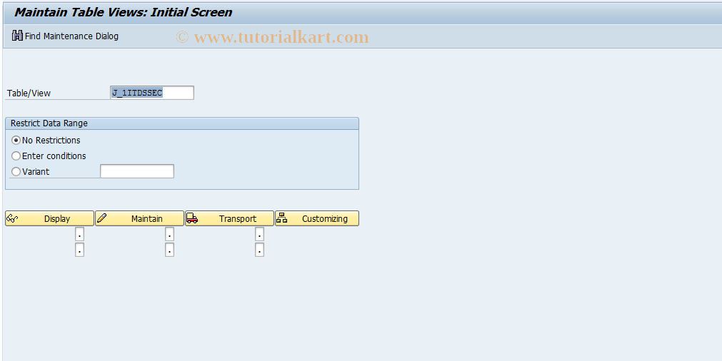 SAP TCode J1IZ - Maintain W. Tax Section info.