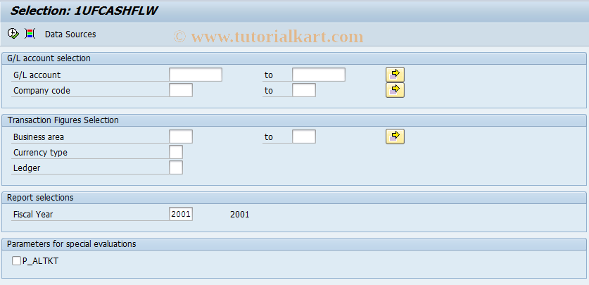 SAP TCode J1UFCASHFLW - Cash Flow