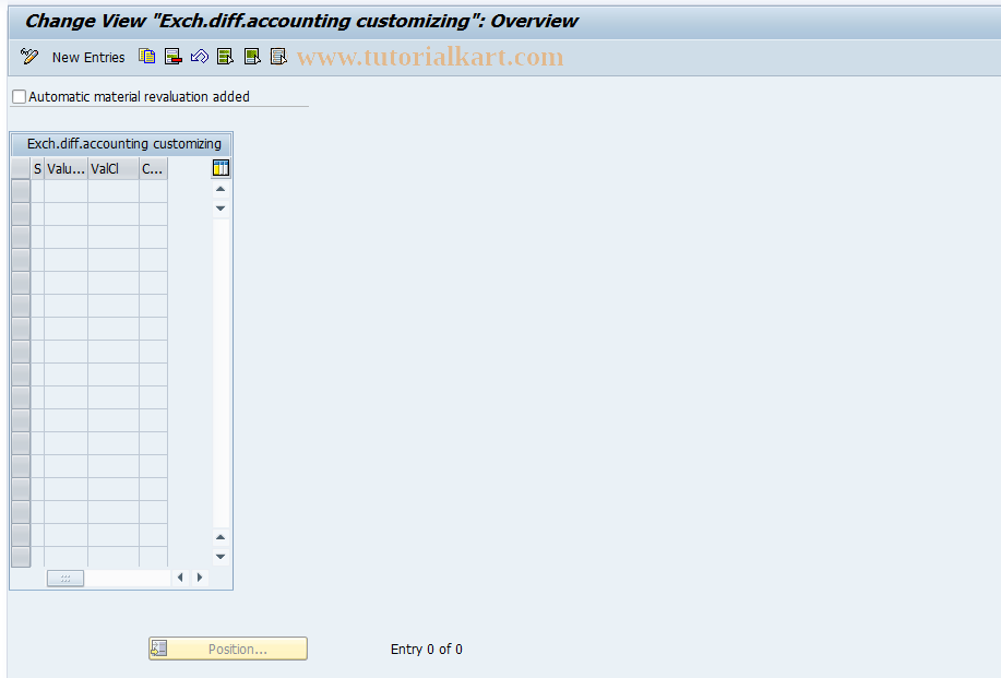 SAP TCode J1UFMR - Customizing for exch.diff.accounting