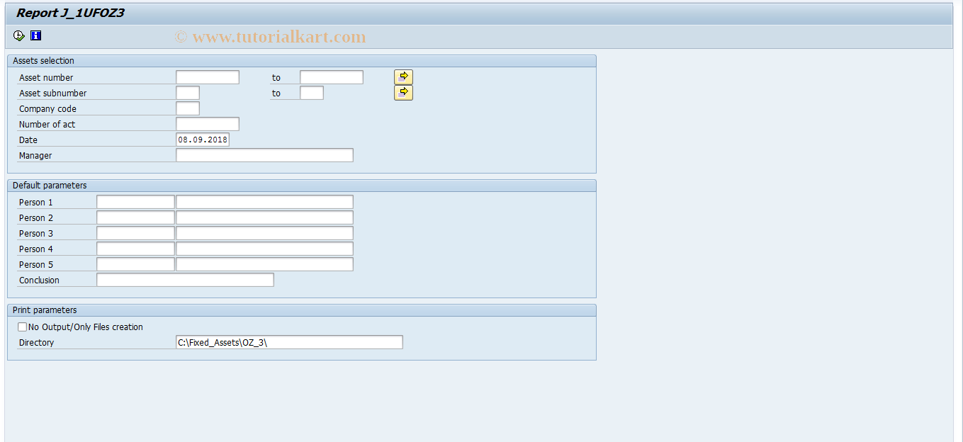 SAP TCode J1UF_OZ3 - OZ3