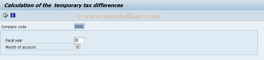 SAP TCode J1UF_TTD - Calc. of the temporary tax differen