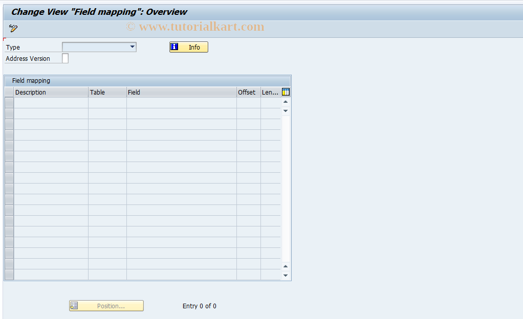 SAP TCode J2GFM - Maintain J_2GFIELDV