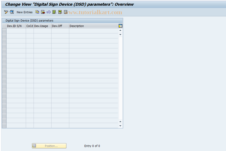 SAP TCode J2GLPDSD - Digital Sign Devices (DSDs)