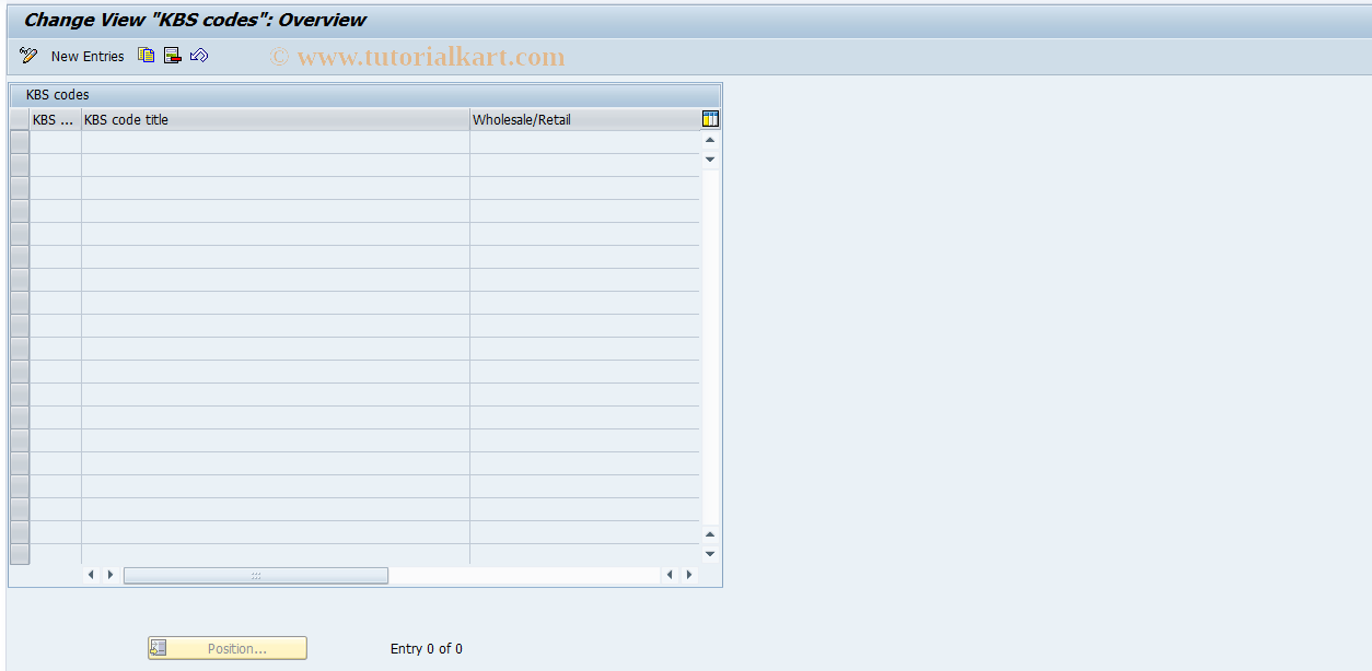 SAP TCode J2GLPKBSCODES - KBS codes