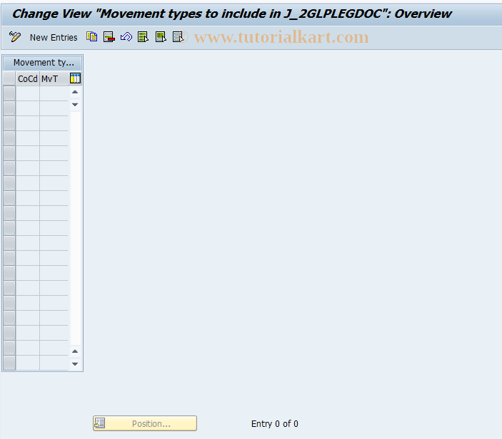 SAP TCode J2GLPMMOUT - Allowed movement types