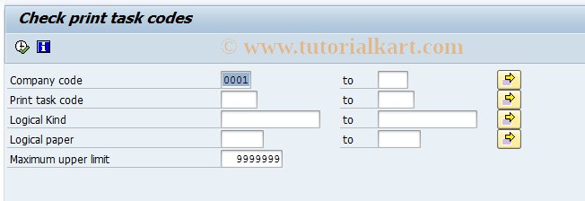 SAP TCode J2GLPPARACHECKPTCD - Check Print task codes