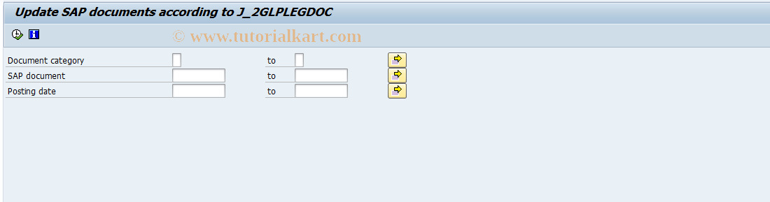 SAP TCode J2GLPUPDTSAPDOCS - Update SAP documents