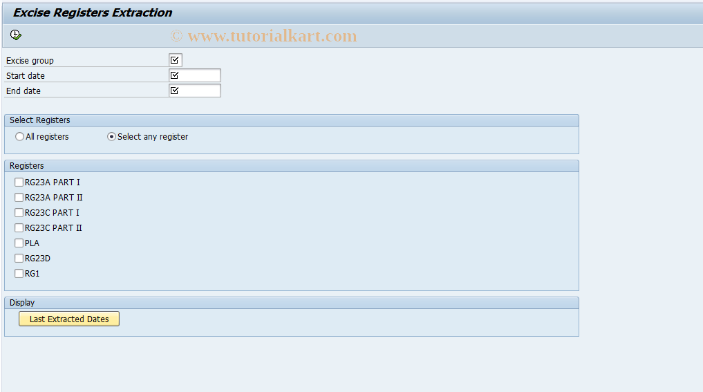 SAP TCode J2I5 - Extract