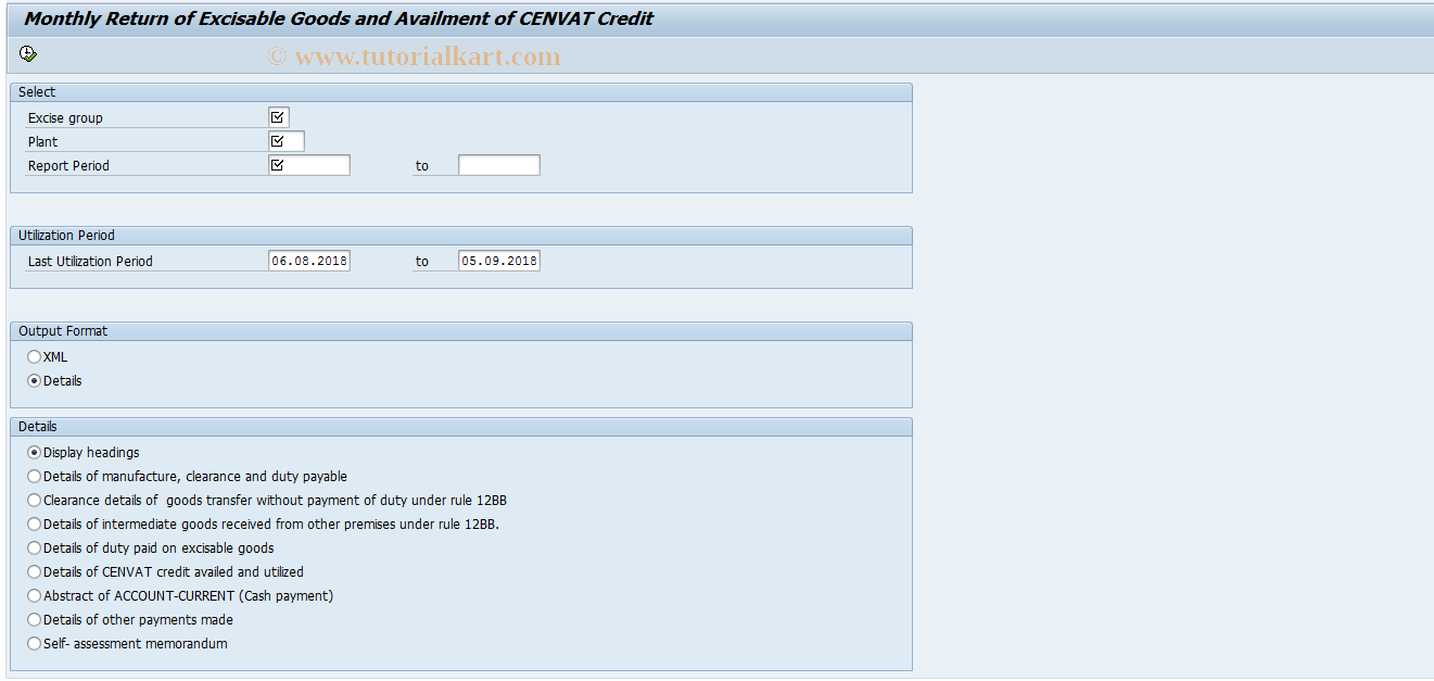 SAP TCode J2IER1 - Monthly er1 report