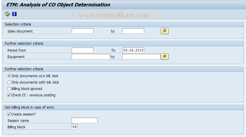 SAP TCode J3G= - Analysis - CO Object Determination