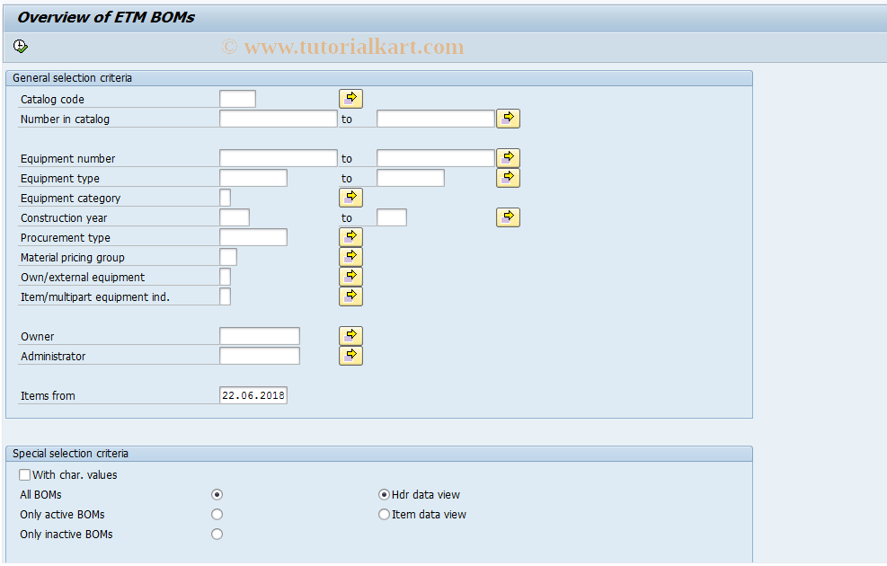 SAP TCode J3GSL02 - Change Catalog BOM